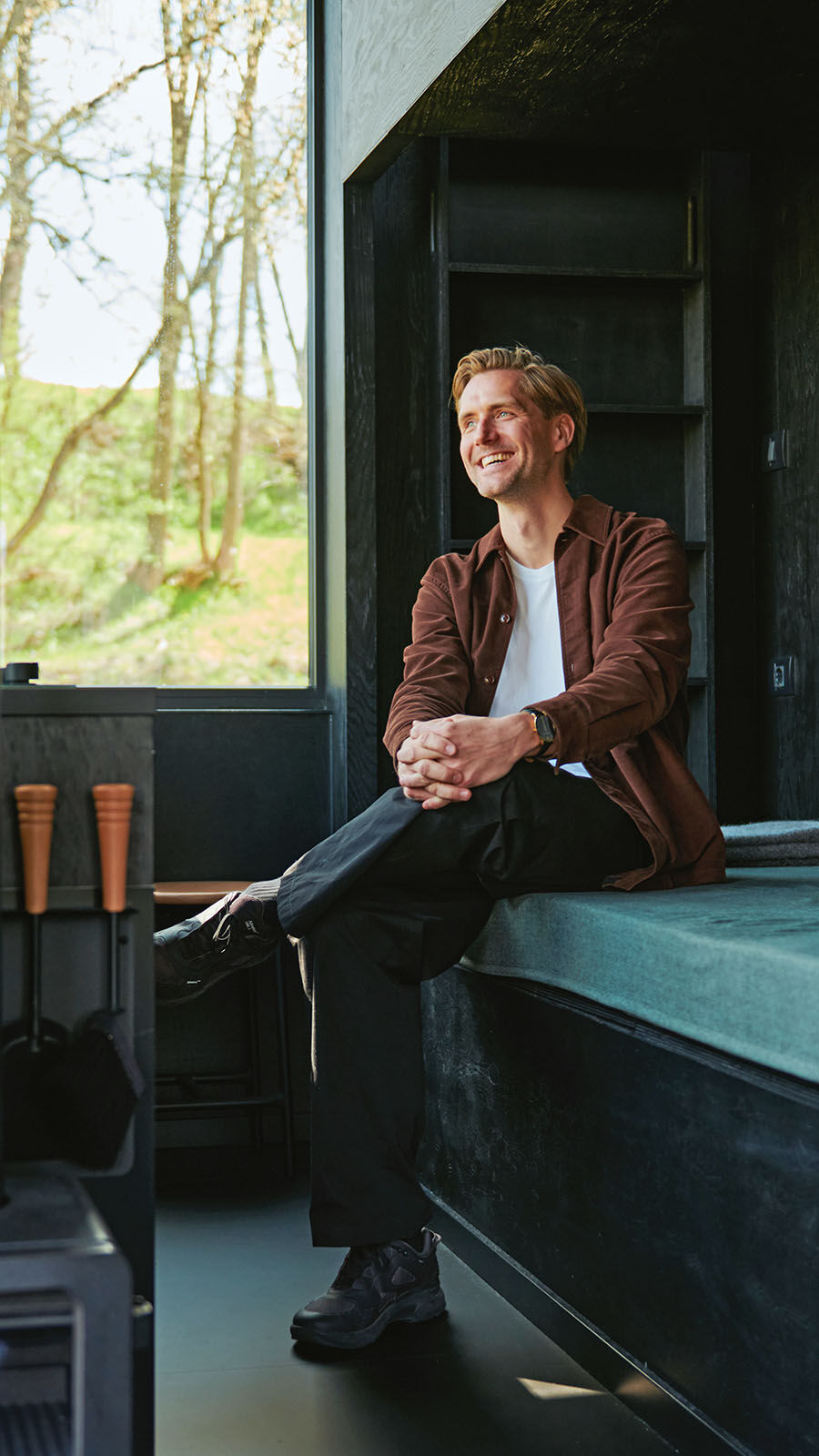 Sigur Larsen und seine Cabin, entworfen f&uuml;r das Start Up Raus