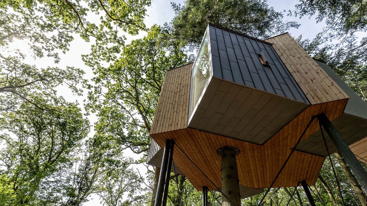 L&oslash;vtag Treetop Cabins in D&auml;nemark, Entwurf von Architekt Sigurd Larsen
