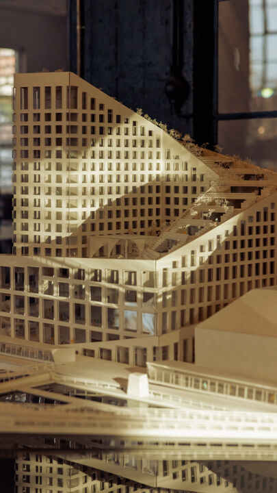 Model des "&Oslash;4 Hotel" im d&auml;nischen Aarhus