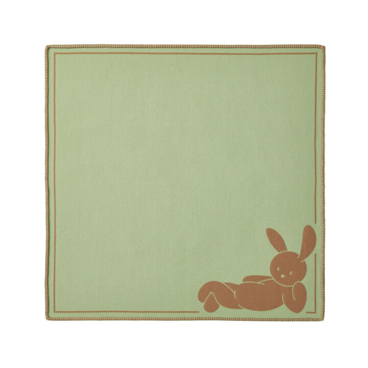 KRS_Kids Collection_Wool jacquard blanket_ Jade_Desert sand-1