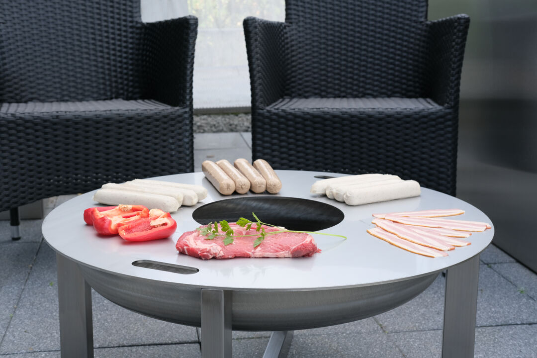 Edelstahl Grillring Stahlkunst 